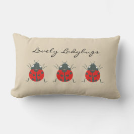 Cojín Lumbar Ladybugs | Encantador trío de Ladybugs Pillow Lumb