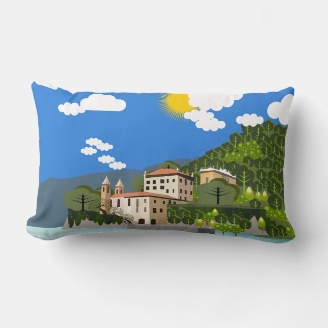 Cojín Lumbar Lago Como Italia (Anverso)
