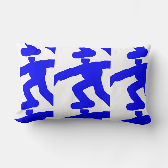 COJÍN LUMBAR LAS FIGURAS AZULES (Anverso)