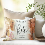 Cojín Lumbar Las "HERMANAS" modernas son las mejores fotos de K<br><div class="desc">Elegante almohada hermana, con 2 fotos personalizados de su elección, que se pueden descargar fácilmente desde un ordenador o tu teléfono, el texto 'Las hermanas son las mejores' en un guión y nombre elegantes de caligrafía. Hace un maravilloso regalo personalizado para tu hermana o hermanas. El reverso de la almohada...</div>