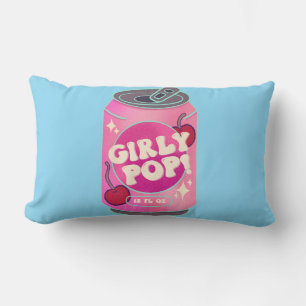 Cojín Lumbar Lata de refresco de cereza Pop femenino   Rosa ret