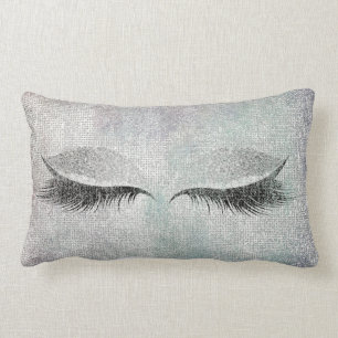 Cojín Lumbar Latigazos de plata del maquillaje de la pintura