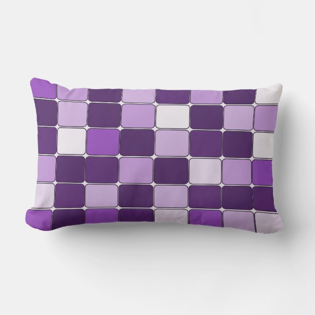 Cojín Lumbar Lavanda púrpura de la lila de mosaico del modelo (Anverso)