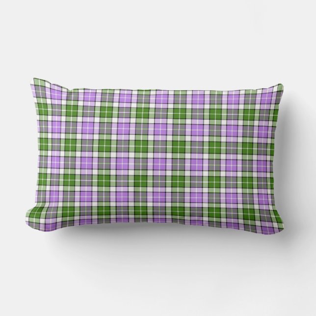 Cojín Lumbar Lavanda, verde y blanco (Anverso)