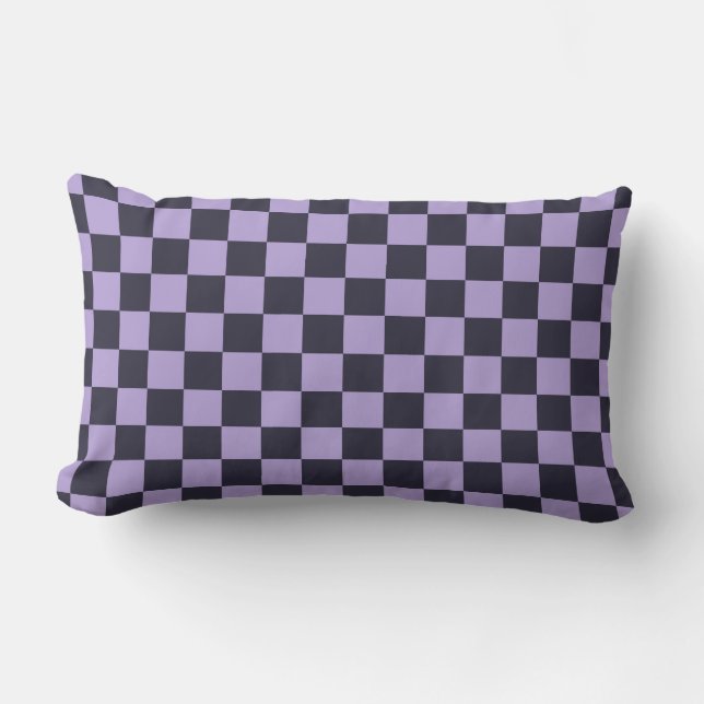 Cojín Lumbar Lavender haze checkerboard pattern (Anverso)