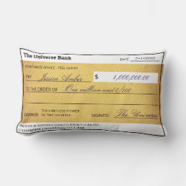 Cojín Lumbar Law of Attraction Elegant Gold Abundance Check 