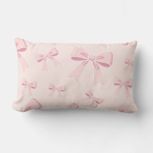 Cojín Lumbar Lazos rosados encantadores coqueto cottage chic