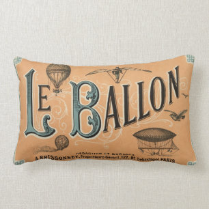 Cojín Lumbar Le Ballon - diario aeronáutico francés 1883