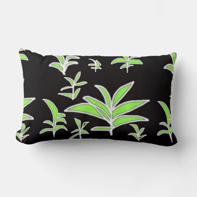 Cojín Lumbar Leaf verde (Anverso)