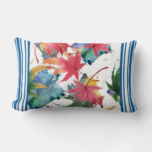 Cojín Lumbar Leña de color de agua/almohada lumbar de franja bl