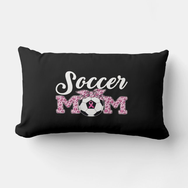 Cojín Lumbar Leo de cinta rosada para conciencia de cáncer de s (Anverso)