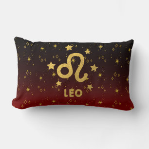 Cojín Lumbar Leo Zodiac Pillow Lumbar Rojo y Negro