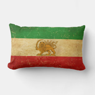 Cojín Lumbar León de la bandera de Irán y Shah del sol de la ba