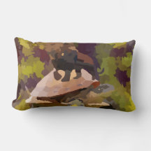 león de pintura de color de agua sobre caparazón d