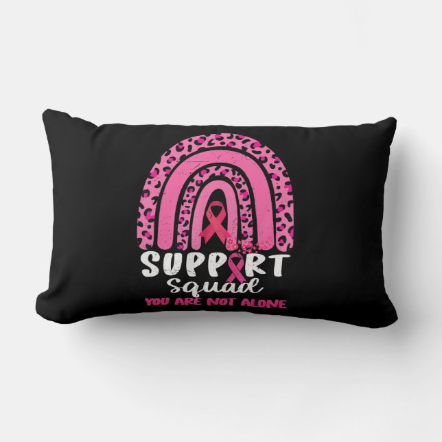 Cojín Lumbar Leopard Pink Rainbow Support Squad Mama Cancer A (Anverso)