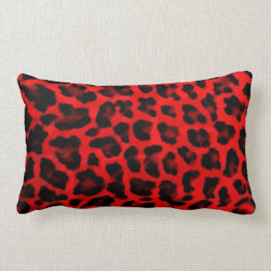 Cojín Lumbar Leopardo - rojo y negro