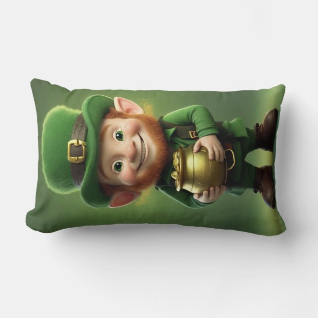 Cojín Lumbar Leprechaun y Pot de Oro Lumbar Pillow (Anverso)