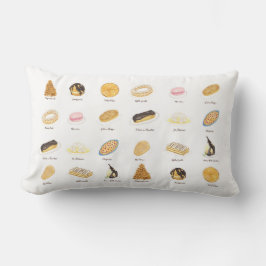 Cojín Lumbar Les Pâtisserie Françaises acuarela