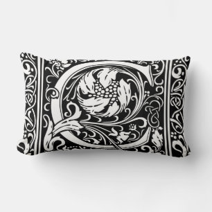 Cojín Lumbar Letra C Monograma Arte Nouveau Medieval