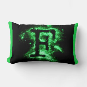 Cojín Lumbar Letra F mayúscula verde alfabeto