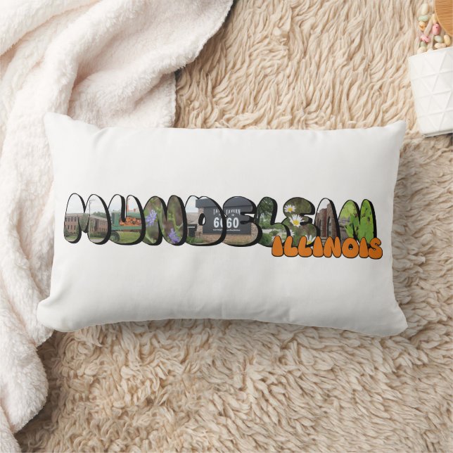 Cojín Lumbar Letra Mundelein Illinois Big (Manta)