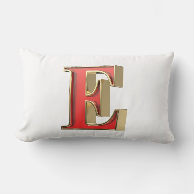 Cojín Lumbar Letra roja de vidrio E (Anverso)