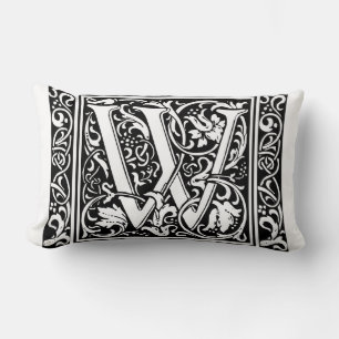 Cojín Lumbar Letra W Arte Nouveau Monograma Medieval