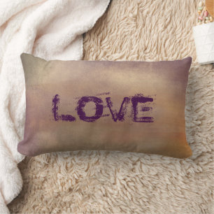 Cojín Lumbar Letras de amor púrpura