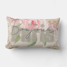 Cojín Lumbar Letras modernas y elegantes Grunge Botánico Shabby