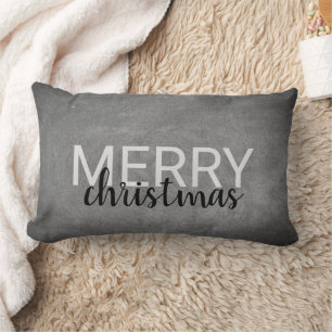 Cojín Lumbar Letrero personalizado de Navidad moderna en pizarr