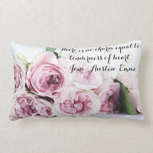 Cojín Lumbar Libro de Jane Austen Emma Cota Floral Rosa
