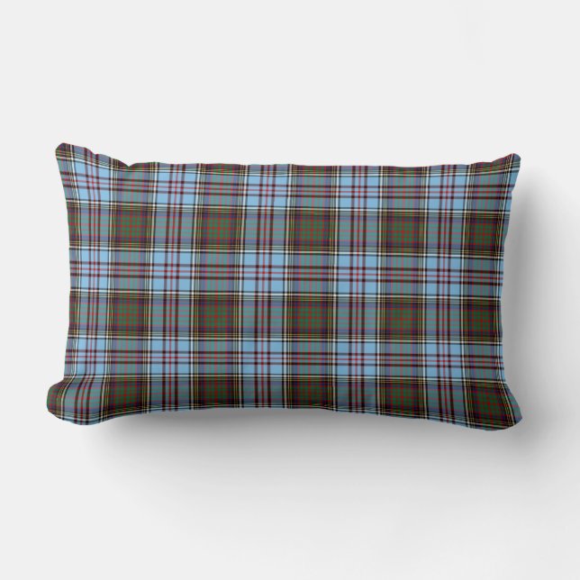 Cojín Lumbar Light Blue Anderson Clan Scottish Plaid (Anverso)