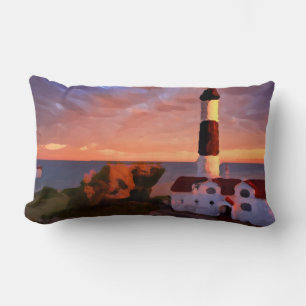 Cojín Lumbar lighthouse sunrise trow pillow