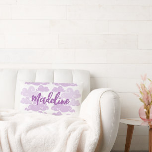 Cojín Lumbar Lila Chinoisería Nube Nombre