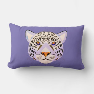 Cojín Lumbar Lilac y Naranja Leopardo Head Lumbar Pillow