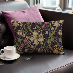 Cojín Lumbar Lily Art Nouveau Floral de William Morris