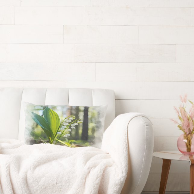 Cojín Lumbar Lily del valle Flor Nacional Finlandia | (Sofá)