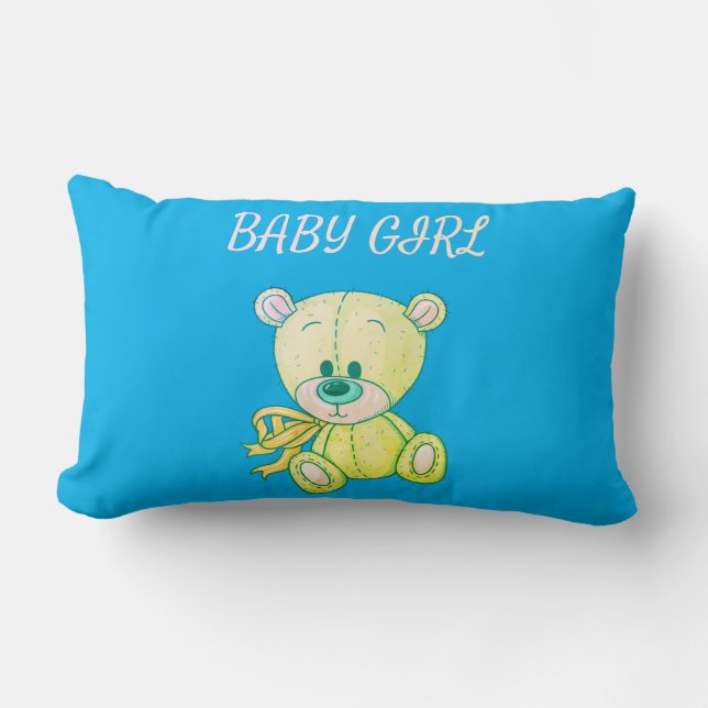 Cojín Lumbar Lime Green Teddy Bear Lumbar Pillow (Anverso)