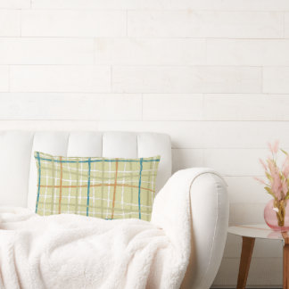Cojín Lumbar Lime Ochre Verde azulado y Off White Planteado Dis