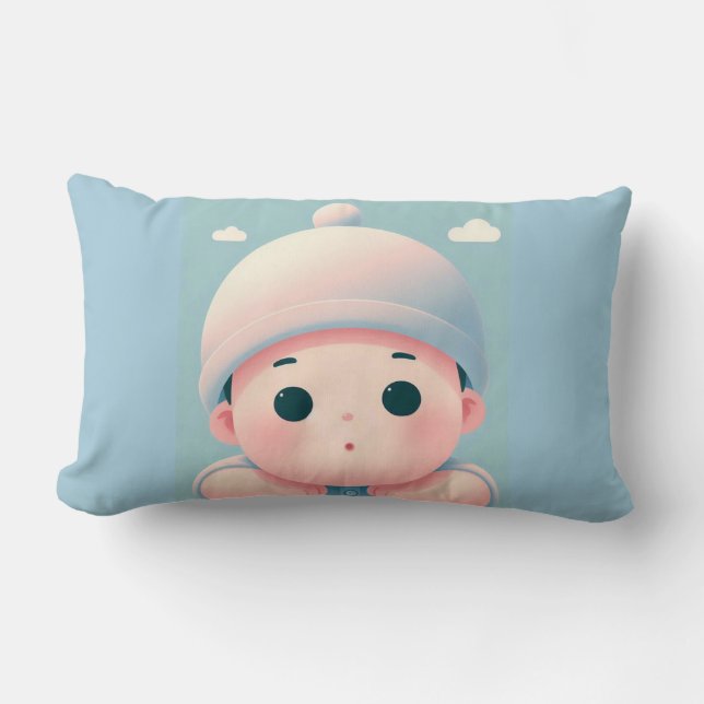 Cojín Lumbar lindo bebé de lana (Anverso)