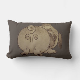 Cojín Lumbar lindo cachorro perro jugar puerro marrón