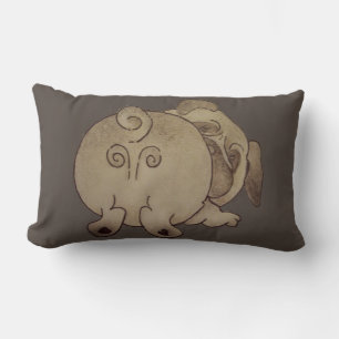 Cojín Lumbar lindo cachorro perro jugar puerro marrón