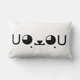 Cojín Lumbar Lindo Emoji Kaomoji De Perrito Japonés Kawaii