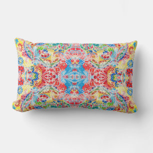 Cojín Lumbar Lindo floral vintage colorido