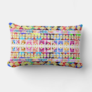 Cojín Lumbar Lindo patrón azteca tribal colorido