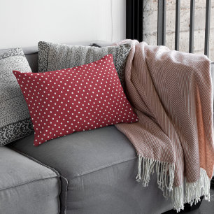 Cojín Lumbar Lindo patrón de lunares de burdeos