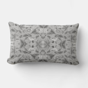Cojín Lumbar Lindo patrón floral gris