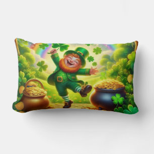 Cojín Lumbar Lindo y mágico Día de San Patricio duende