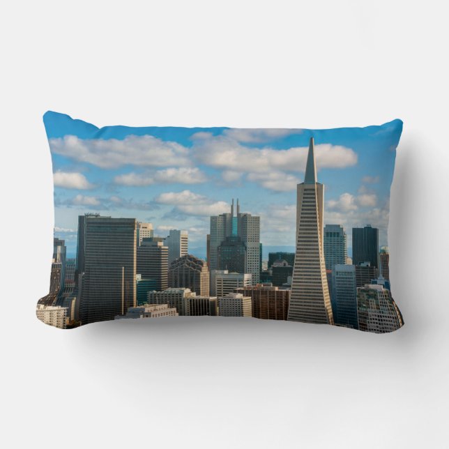 Cojín Lumbar Línea aérea del distrito financiero de San Francis (Anverso)