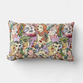 Cojín Lumbar Línea de contorno moderno Dibujo de dibujos de dib